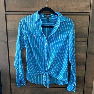 Ralph Lauren blue and white striped top